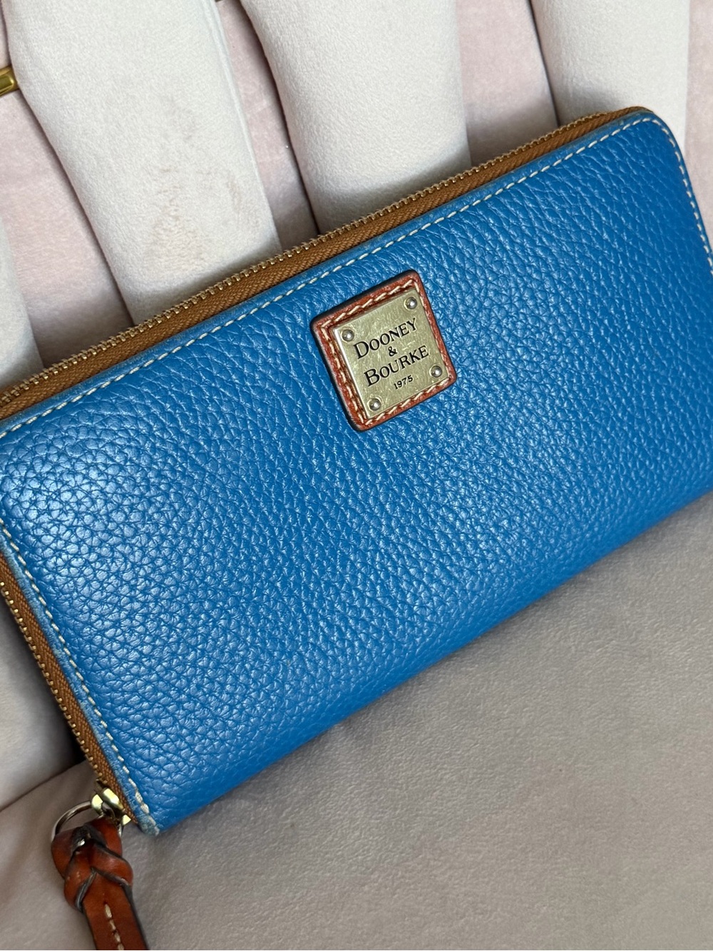 Dooney & Bourke Pebble Leather Zip Wallet in Blue - Picture 16 of 16